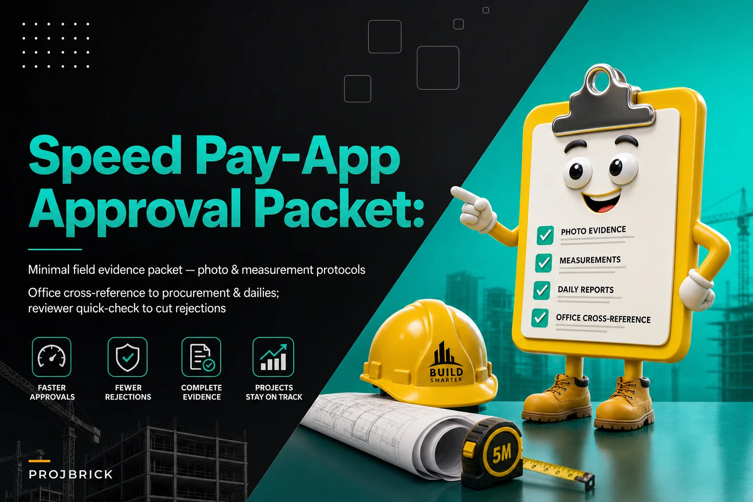 Speed pay-app approvals: a minimal field evidence packet with photo and measurement protocols plus an office cross-reference table