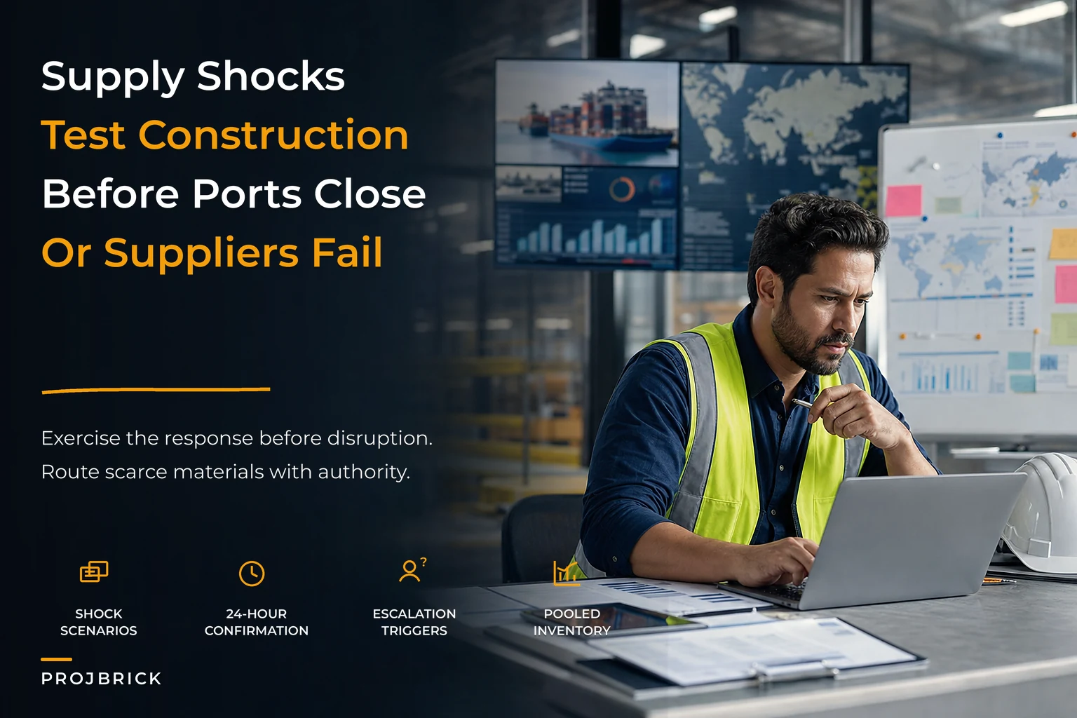 Supply-chain contingency playbook for systemic shocks in construction