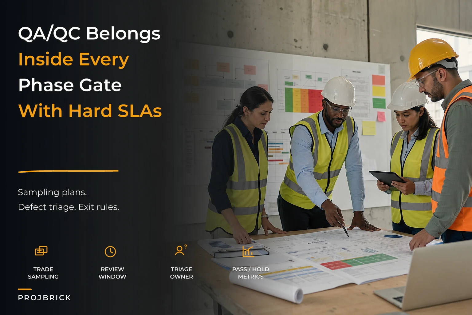 Tie QA/QC to phase gates: an operational system with sampling plans, defect‑triage matrices and phase‑exit SLAs