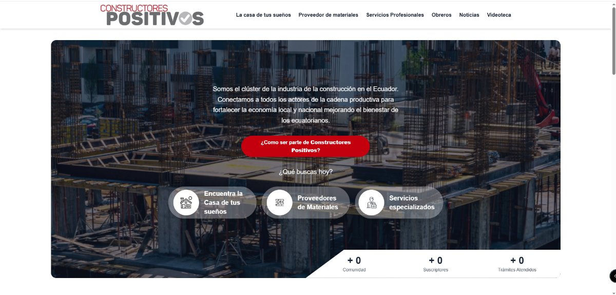 Diseño de la Página Web de los Constructores Positivos