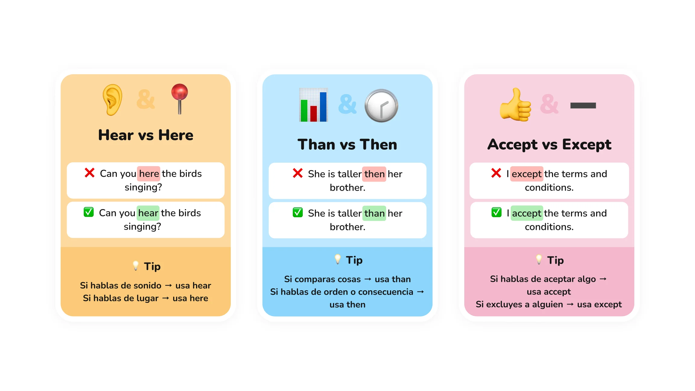 Palabras en inglés que los hispanohablantes confunden fácilmente | Learna