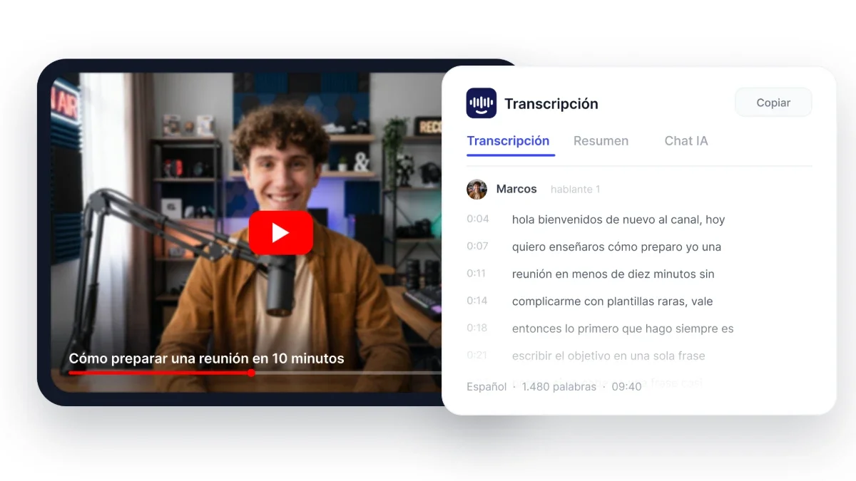 Cómo transcribir un video de YouTube gratis | Smart Noter