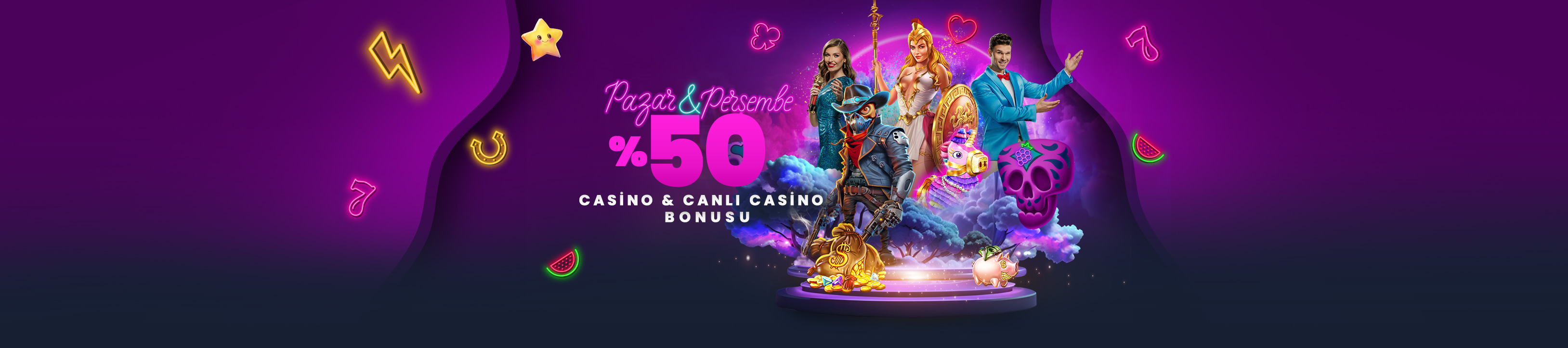 Pazar & Perşembe %50 Casino Bonusu