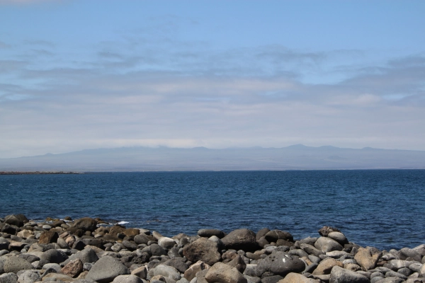 Galapagos - Baltra Island seen from North Seymour Island