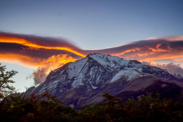 Sunset over Torres del Paine - Chilean Andes