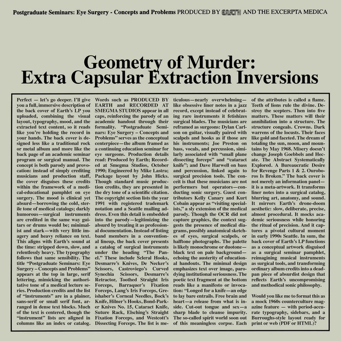 Geometry of Murder: Extra Capsular Extraction Inversions cover art