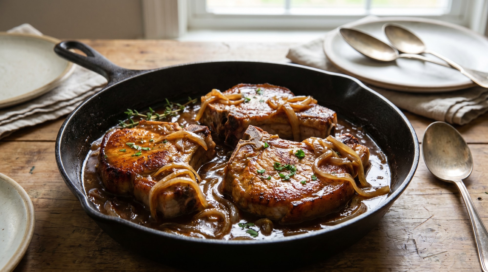 Sarah's Smothered Pork Chops in Rich Brown Gravy
