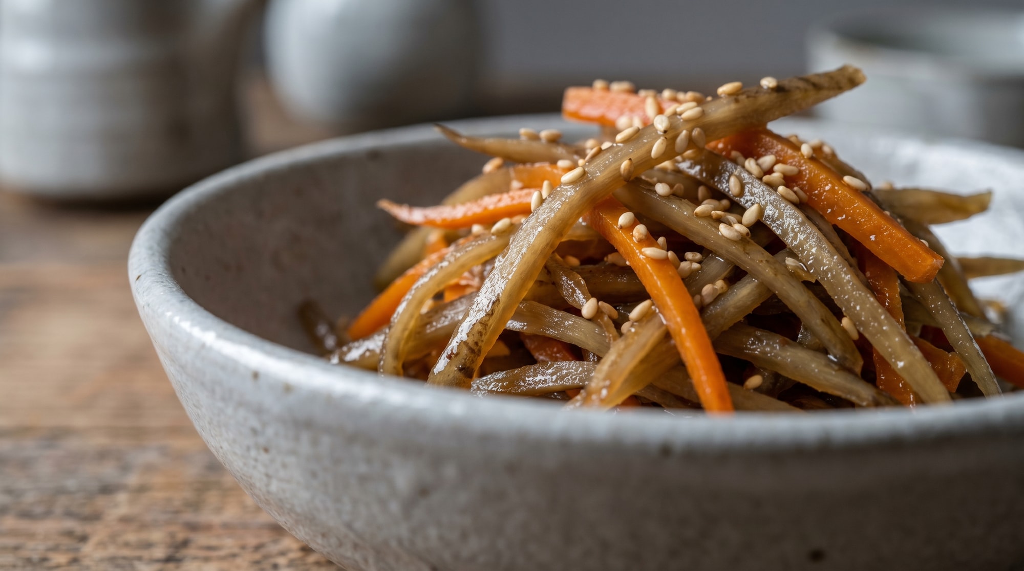 Braised Burdock Root and Carrot (Kinpira Gobo)