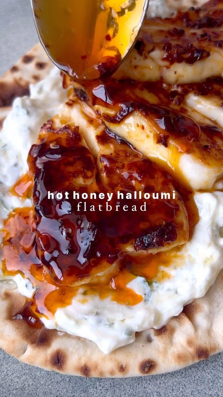 Hot Honey Halloumi flatbreads