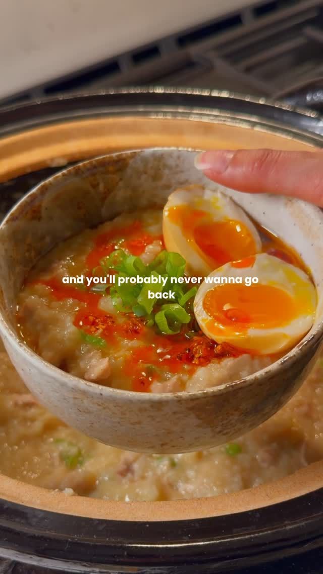 Chicken bone broth congee