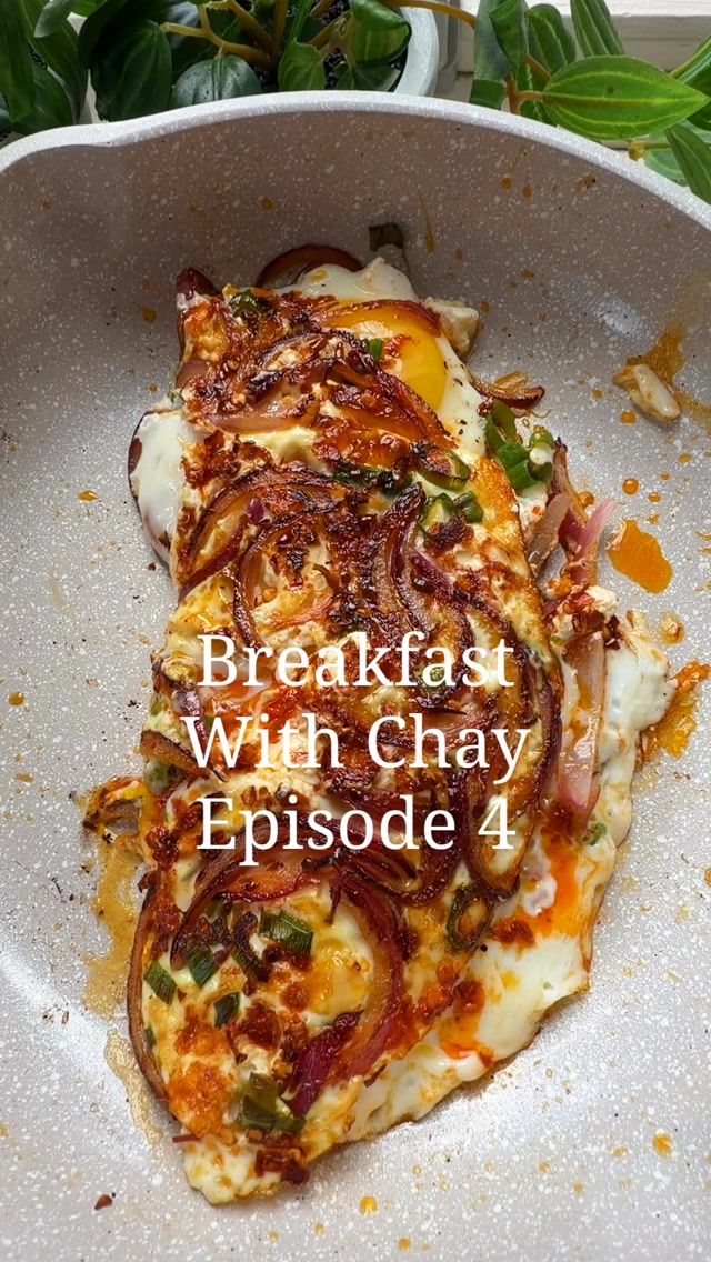 Caramelized onion feta omelette