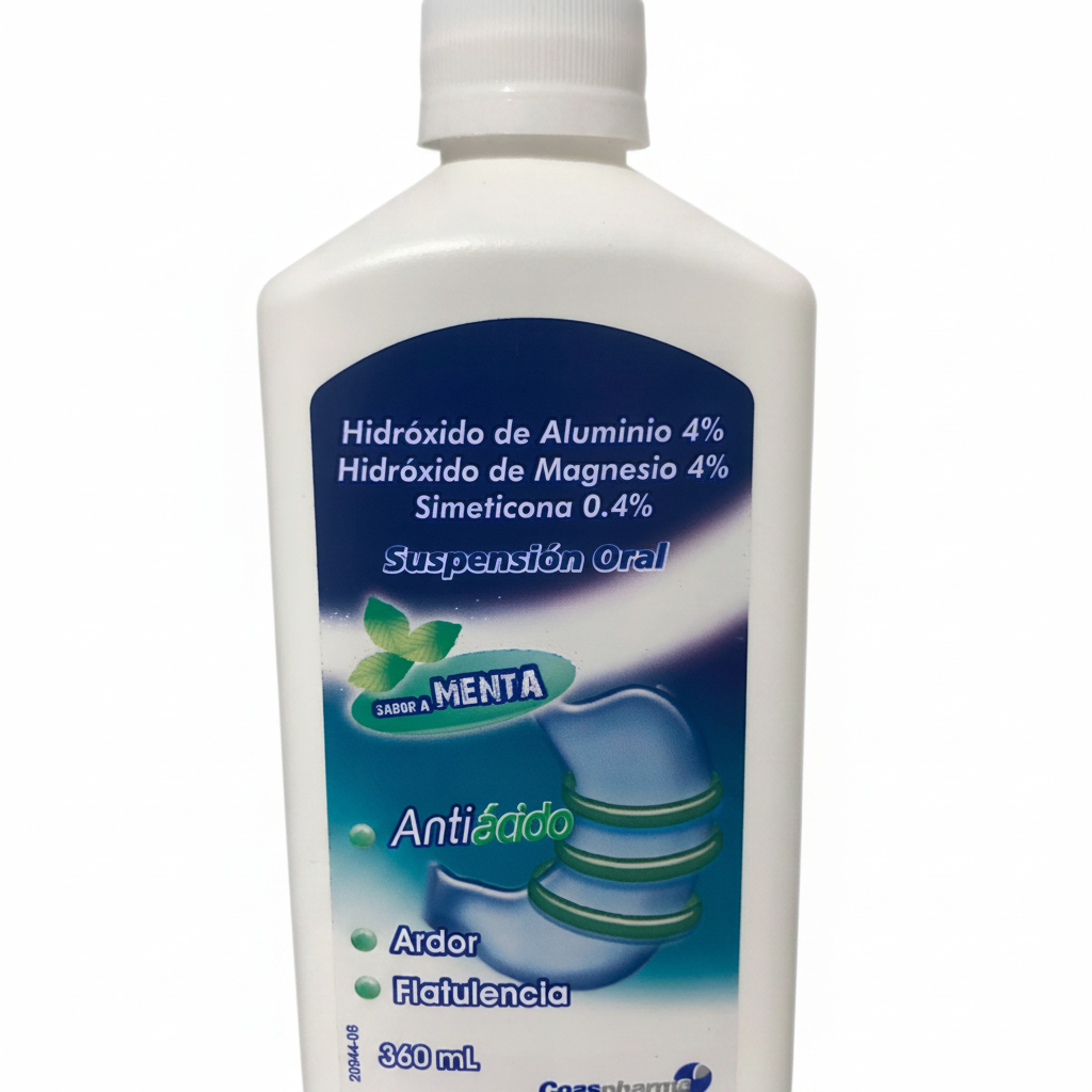 Hidroxido de Aluminio 4% hidróxido de magnesio 4% simeticona 0.4% antiácido coaspharma