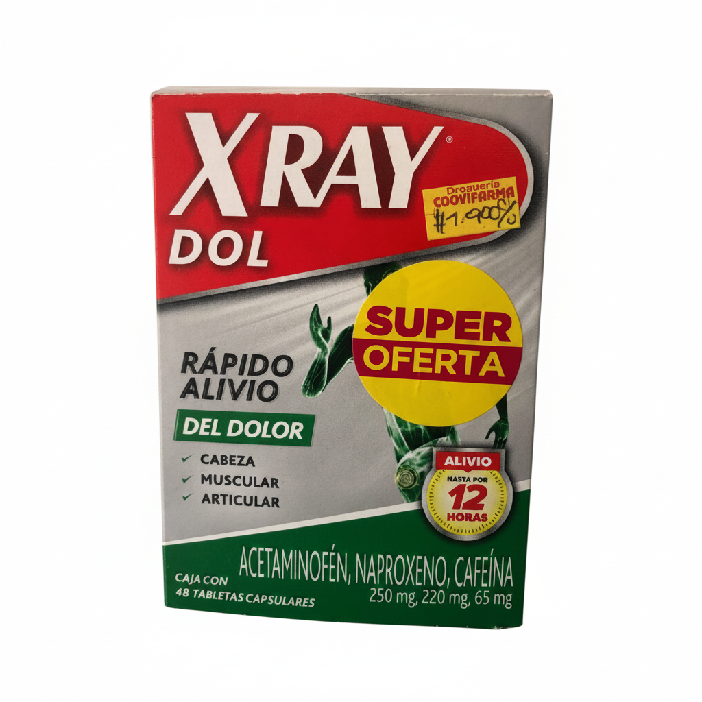 Xray Dol Acetaminofen/cafeina/naproxeno X 48 Tabl