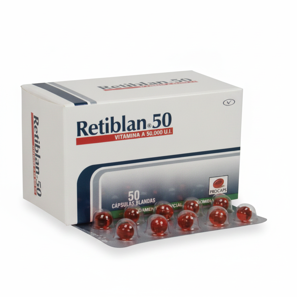 Retiblan Vitamina A 50.000ui Procaps Caja x 50 Cápsulas