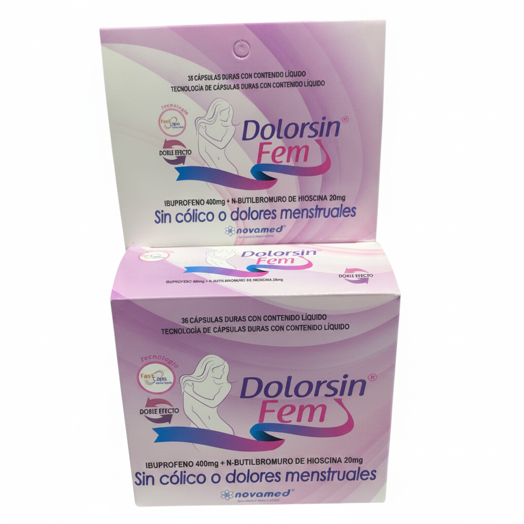 Dolorsin Fem Ibuprofeno 400mg + N-Butilbromuro de Hioscina 20mg Novamed