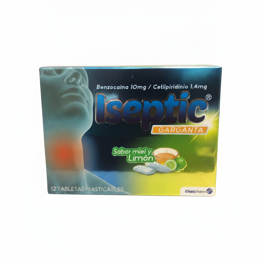 Iseptic Benzocaína Sabor Miel y Limo 10mg / Cetilpiridinio 1.4mg Coaspharma