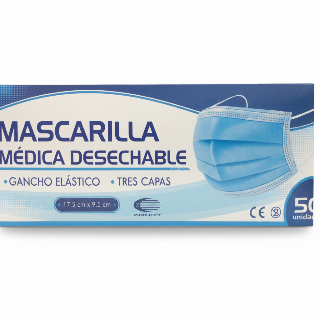 Tapabocas Mascarilla Médica Desechable ZIBOJECT