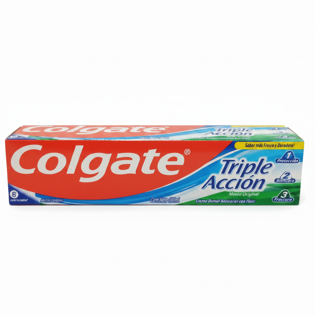 Crema dental Colgate Triple Acción Menta Original Crema Dental Anticaries con Flúor