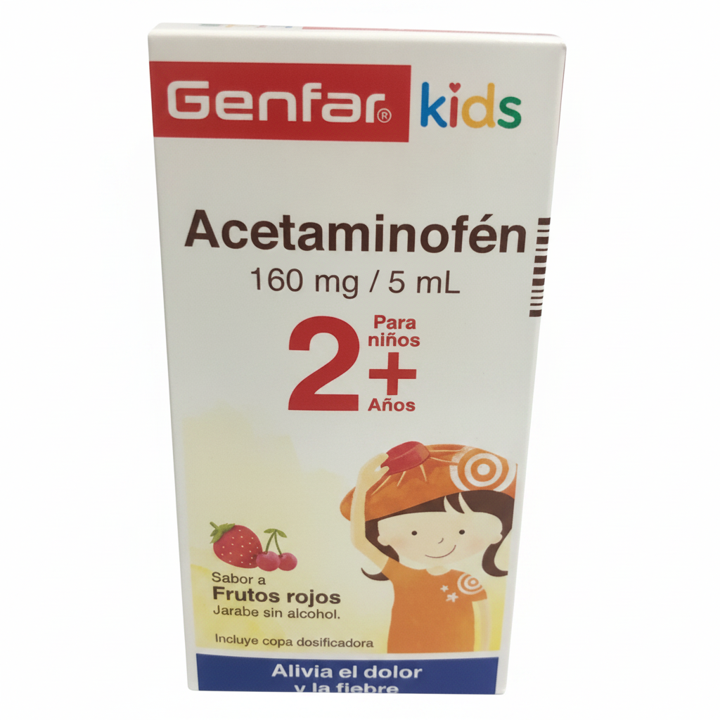 Acetaminofen para niños 2 + 160 mg / 5 mL Genfar