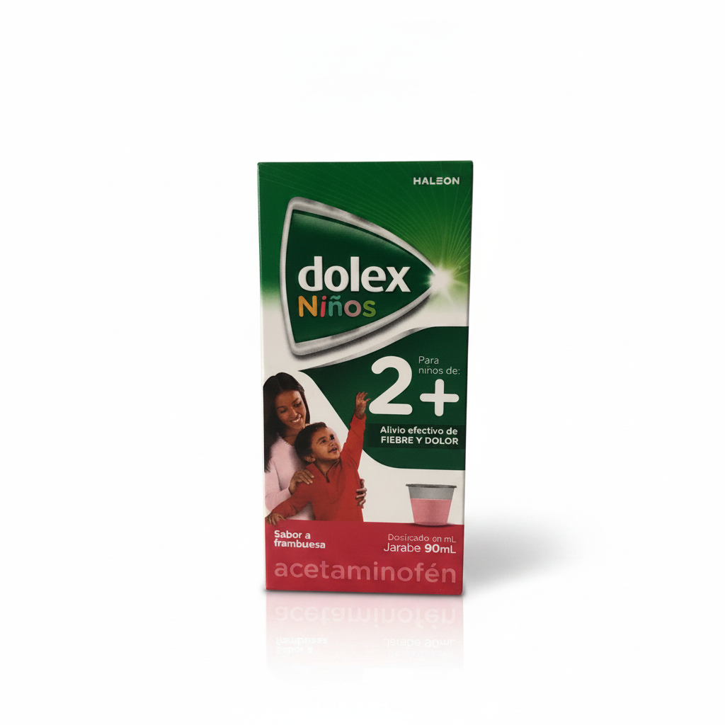 Dolex para niños de 2 - 7 años (2+) Sabor frambuesa Haleon
