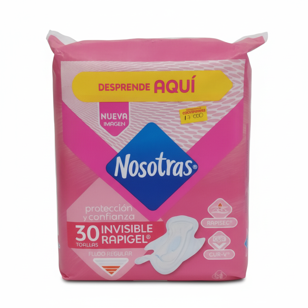 Toallas Nosotras Invisible Rapigel Flujo Regular Familia