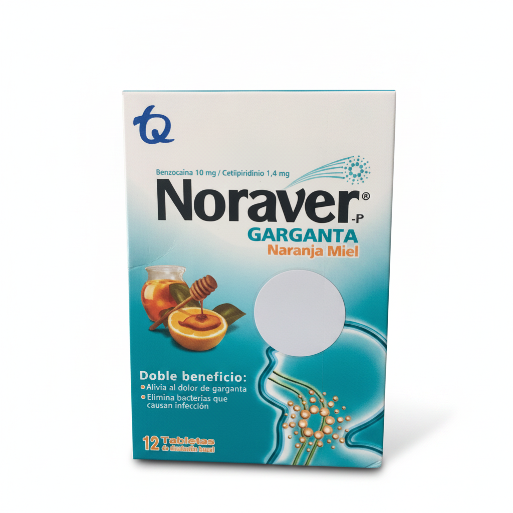 Noraver Garganta Naranja-Miel Tabletas De Disolución Bucal Tecnoquimicas