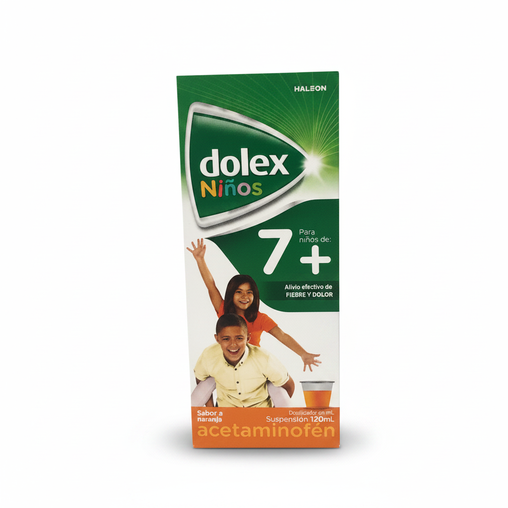 Dolex para niños de 7 años o mas (7+) Sabor naranja Haleon