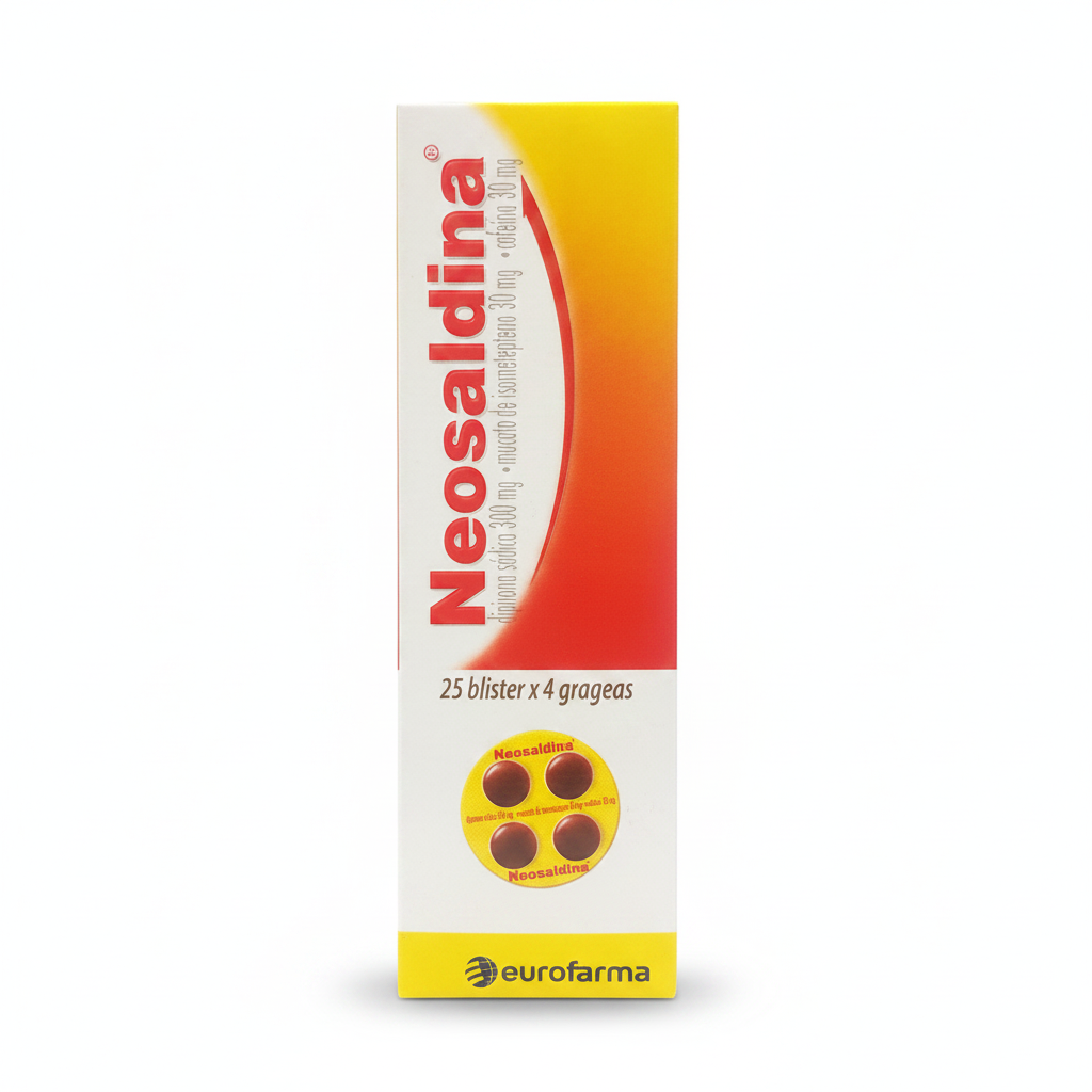 Neosaldina dipirona sódica 300 mg • mucato de isometepteno 30 mg • cafeína 30 mg Eurofarma
