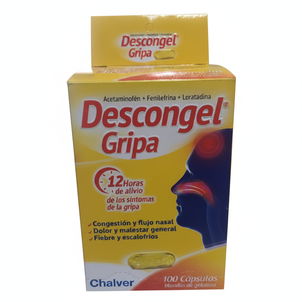 Descongel Gripe Acetaminofén + Fenilefrina + Loratadina Chalver