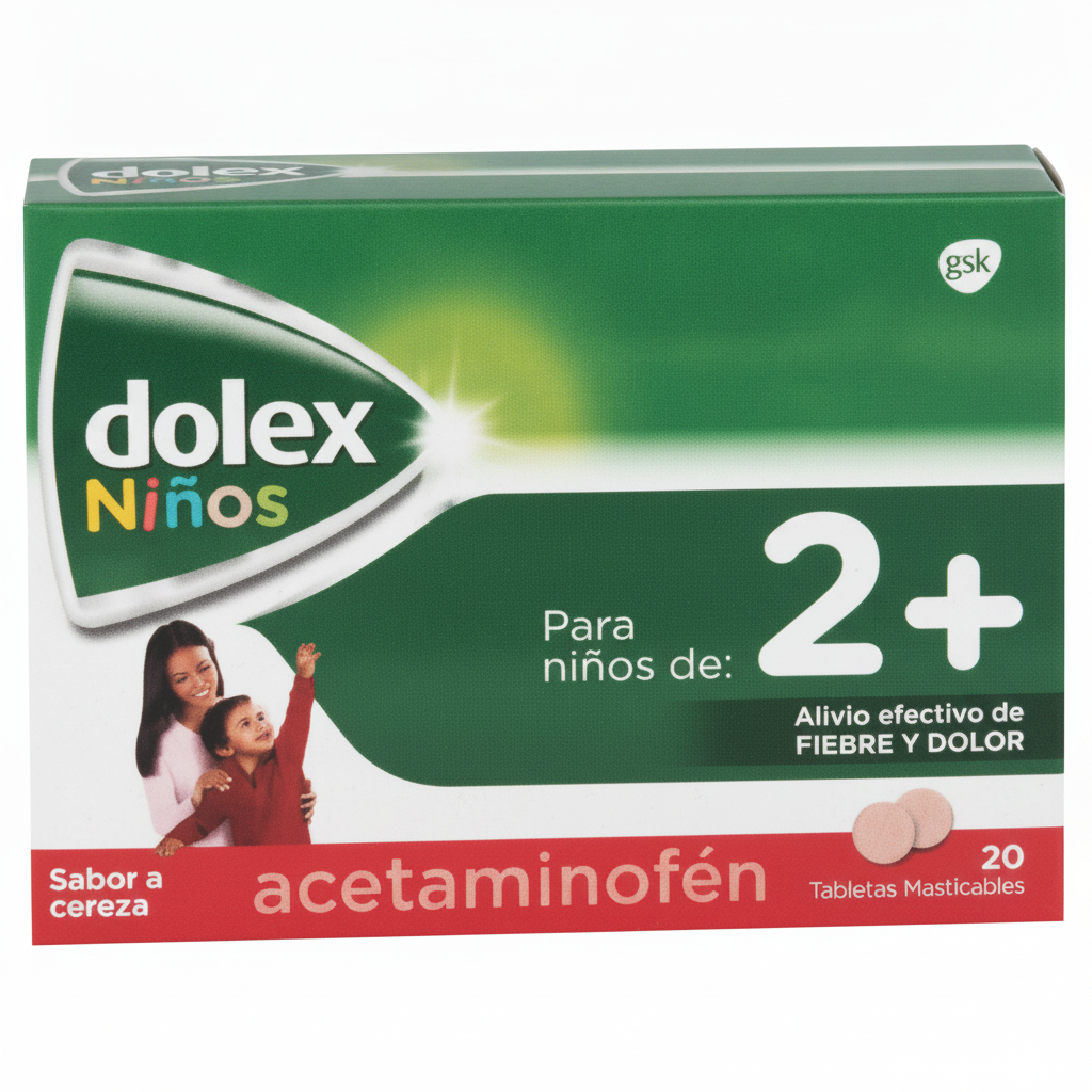 Dolex para niños de 2 - 7 años (2+) Sabor Cereza Haleon