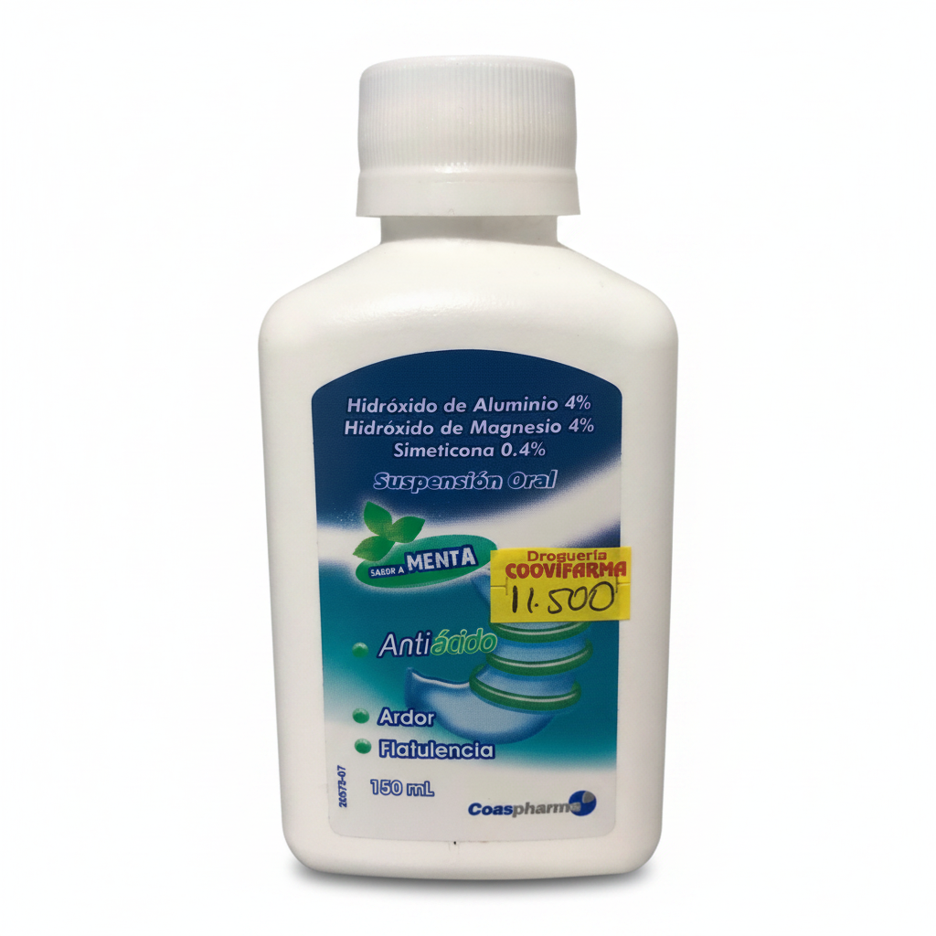Hidróxido de aluminio 4% hidróxido de magnesio 4% simeticona 0.4% antiácido coaspharma