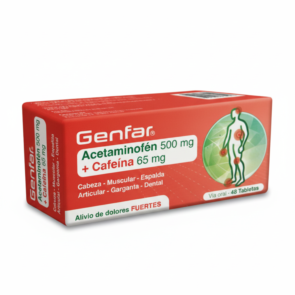 Acetaminofen 500 mg + cafeína 65 mg agendar 