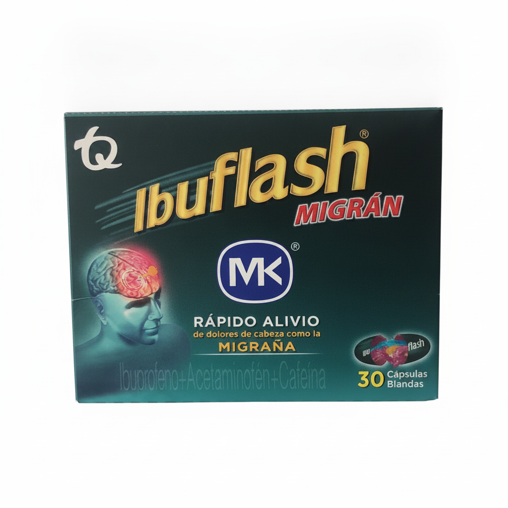 Ibuflash Migran Mk Rápido Alivio 30 Cápsulas Liquidas