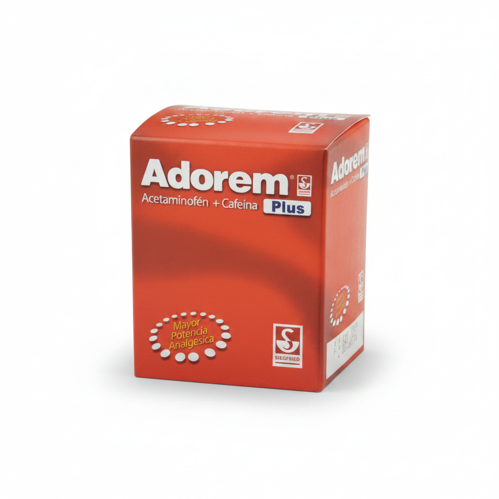Adorem Plus Acetaminofen 500mg + cafeína 50mg Siegfried