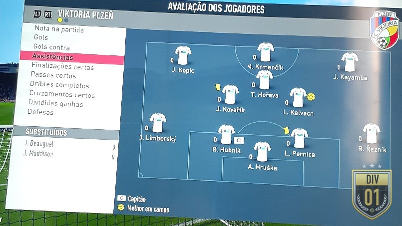 Pegasus Master League 1ª Divisão - assistências