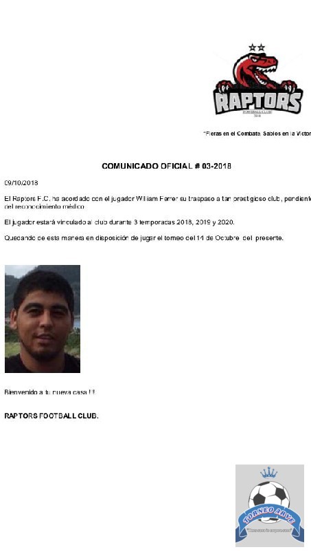 undefined - RAPTORS FC Nuevo fichaje