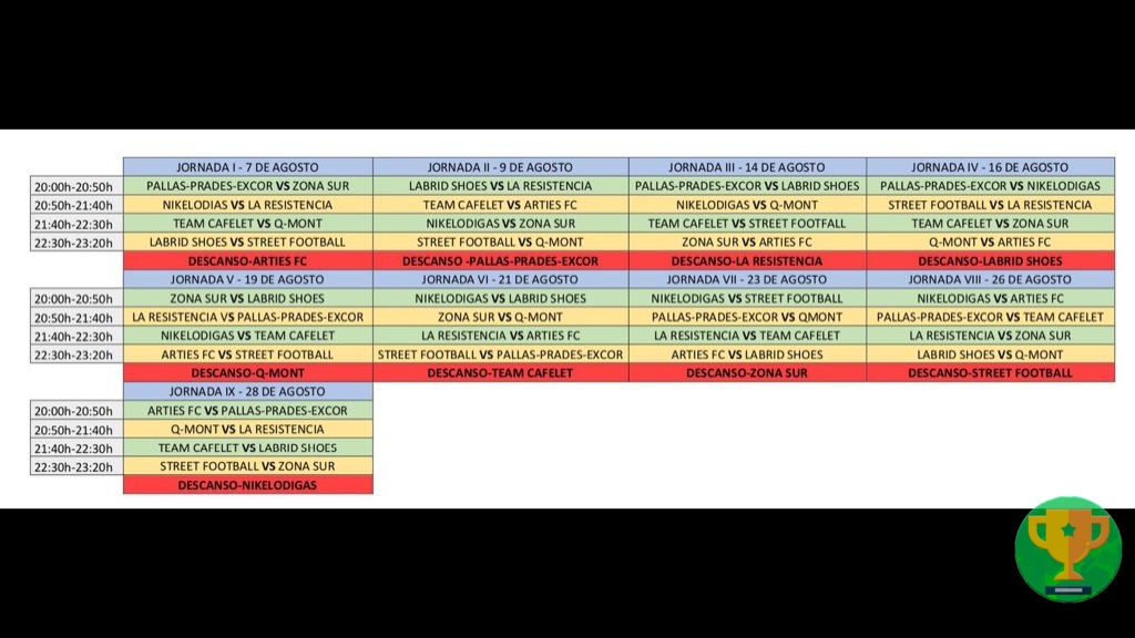 LIGA FUTSAL VIELHA 2019 - HORARIO LIGA 2019
