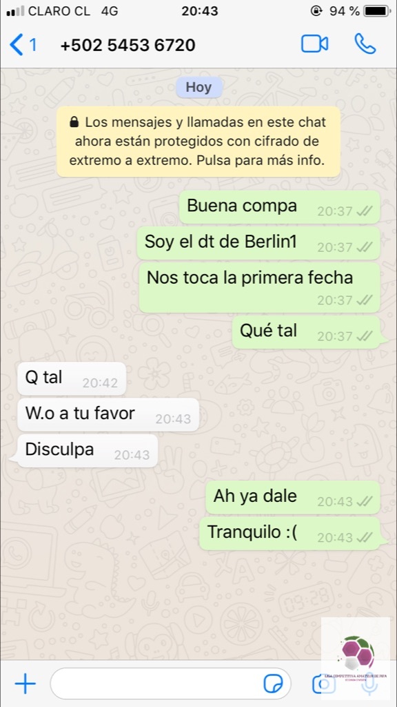 undefined - Berlin1 FC gana por WO a Dopamina