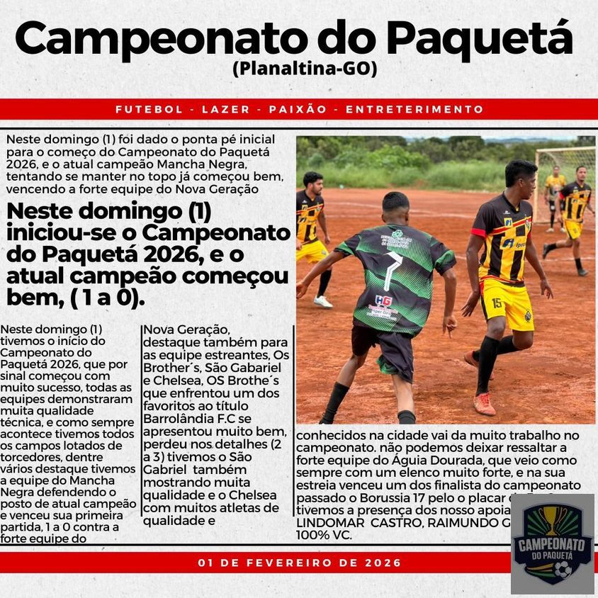 CAMPEONATO DO PAQUETÁ 2026 - 