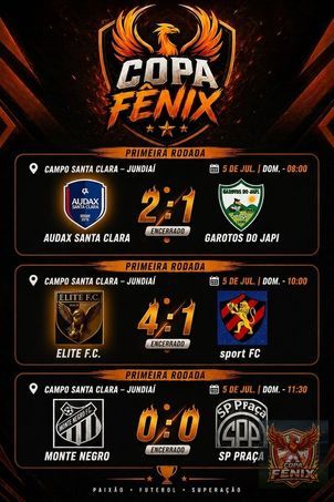 COPA FENIX 🐦‍🔥 - Segue o Resultado das partidas de Domingo 05/07