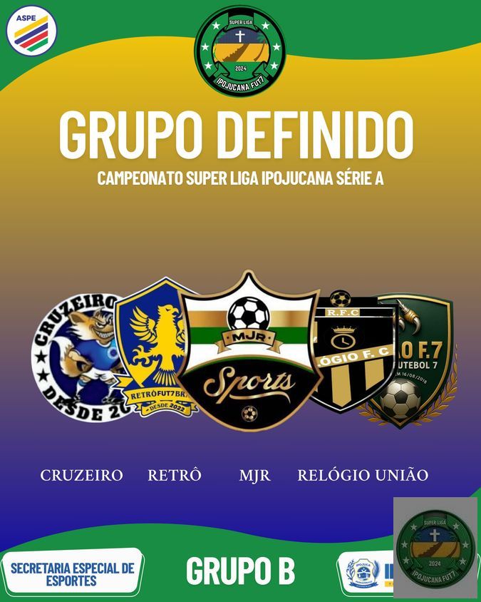 CAMPEONATO IPOJUCANO FUT7 1°DIVISAO - GRUPO B DEFINIDO