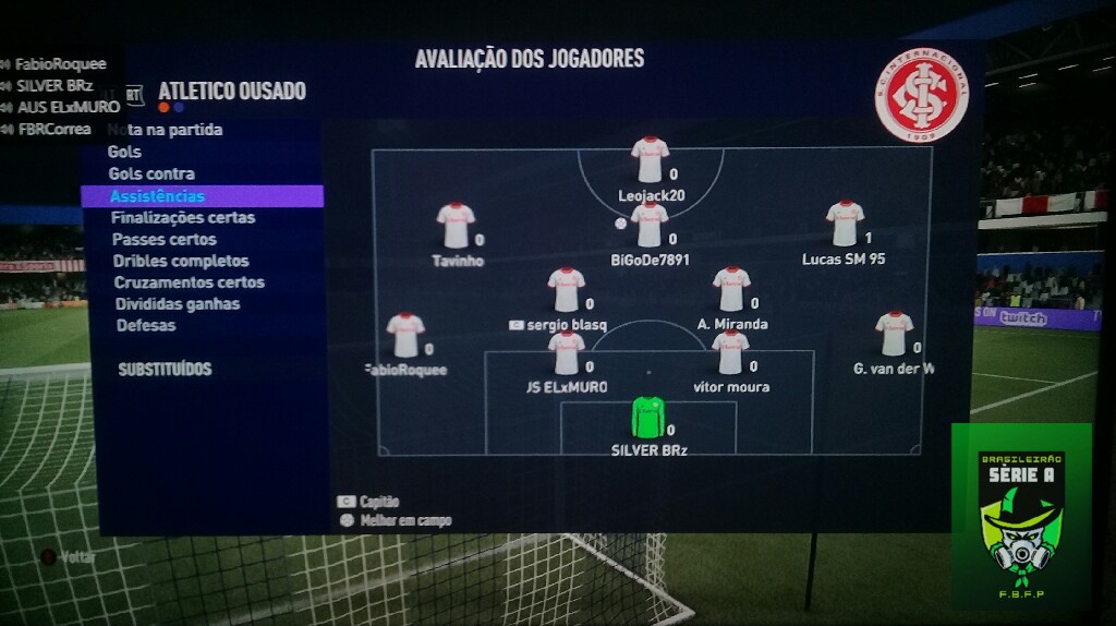 BRASILEIRÃO SÉRIE A - assistencia AO 2x1 Gunners