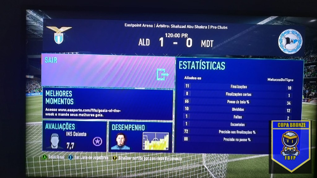COPA BRONZE 2° EDIÇÃO - placar aliados 1 vs 0 malucos do tigre