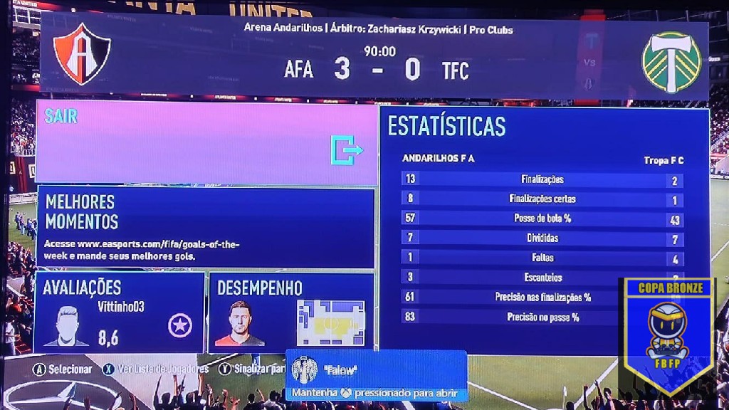 COPA BRONZE 2° EDIÇÃO - Andarilhos x tropa FC 