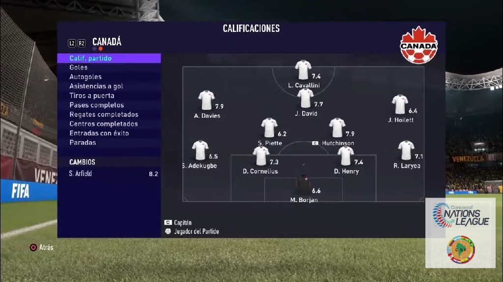 Nations League Concacaf y Conmebol🎮 - Calificaciones (CPU)