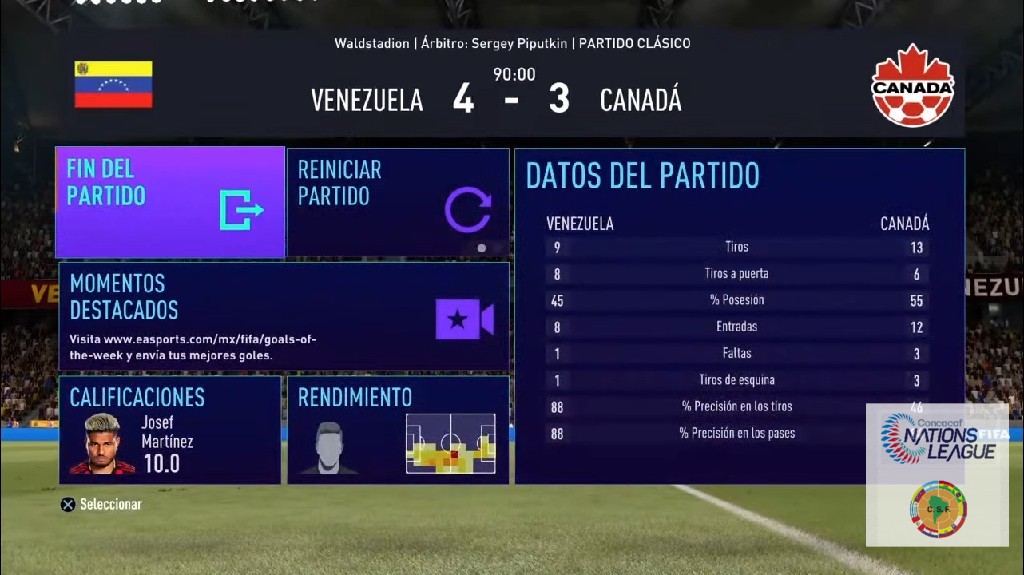 Nations League Concacaf y Conmebol🎮 - Resultado