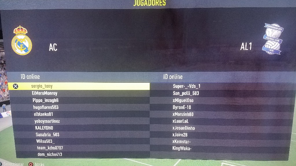 PRIMERA DIVISIÓN LSVP - alineación 