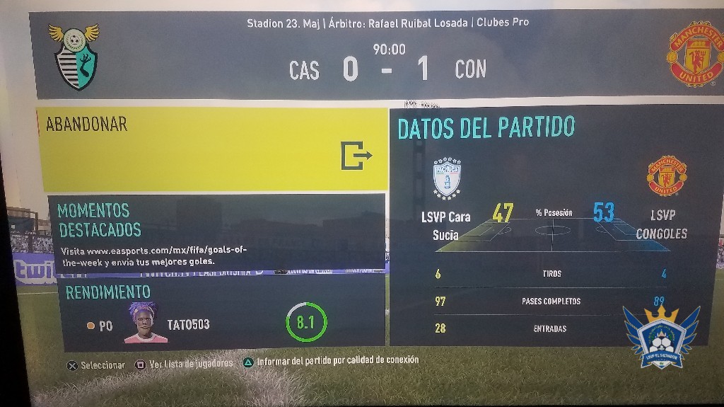 SEGUNDA DIVISIÓN LSVP - cara sucia vs congoles ida