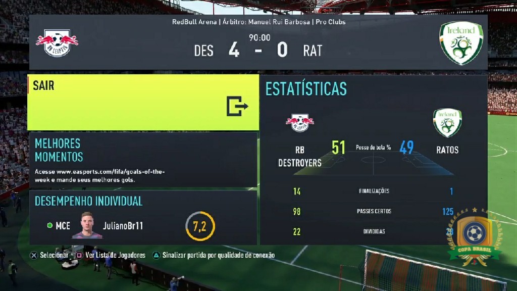 COPA BRASIL - PLAYSTATION - Placar - RB Destroyers 4 X 0 Ratos