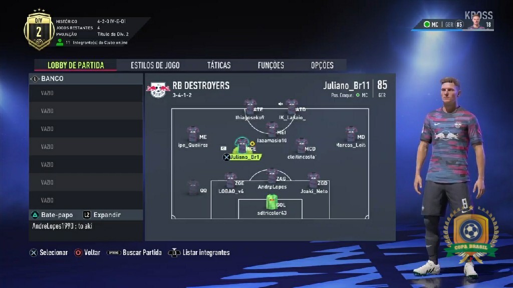 COPA BRASIL - PLAYSTATION - Lobby - RB Destroyers